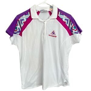 Vintage Le Coq Sportif Womens Athletic Polo Shirt Size Small CLEAN